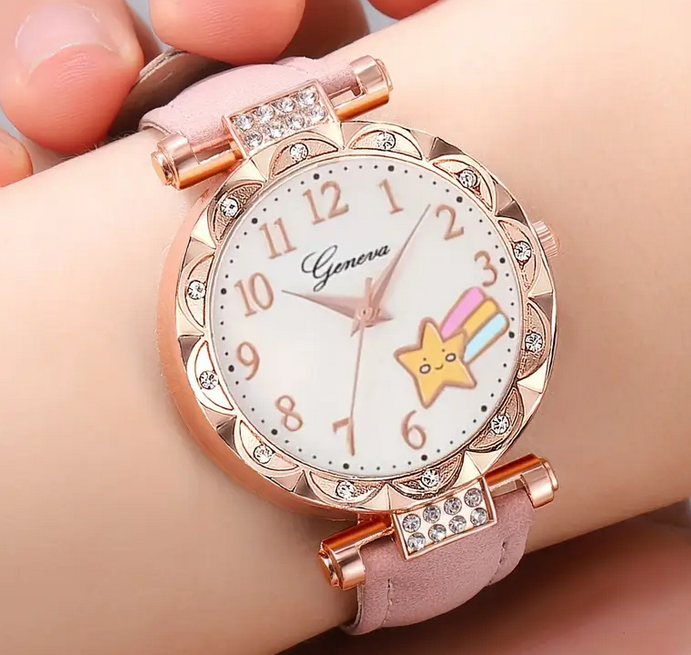 Watch and Jewellery Set - Pink and Rose Gold