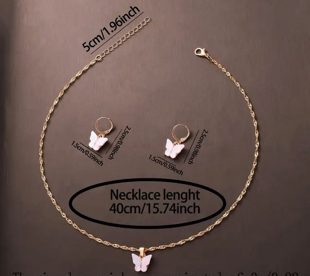 Watch and Jewellery Set - Pink and Rose Gold
