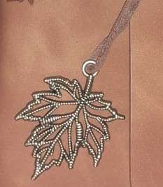 Vintage Maple Leaf Embossed Journal with Wrap Closure - Tan
