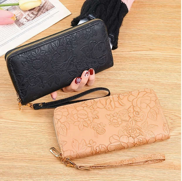 Watch and Floral Embossed Wallet with Bracelet and Gift Card