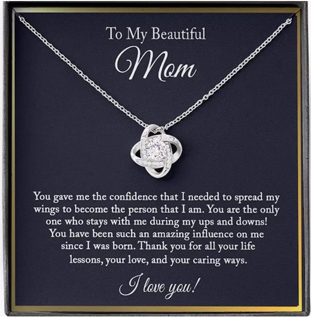 Love Knot Pendant Necklace with Gift Card and Gift Box