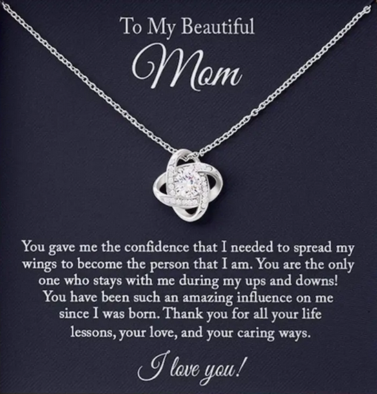 Love Knot Pendant Necklace with Gift Card and Gift Box
