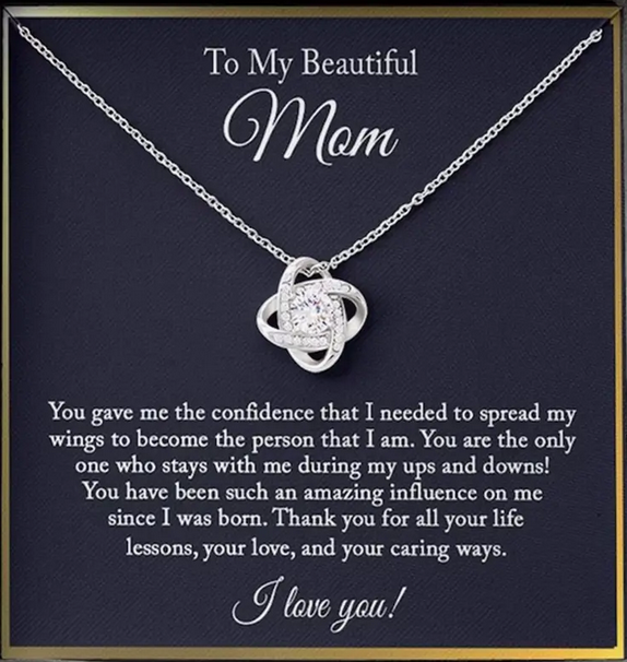 Love Knot Pendant Necklace with Gift Card and Gift Box