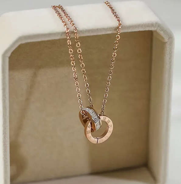 Vintage Style Watch and Bracelet Gift Set - Brown and Rose Gold