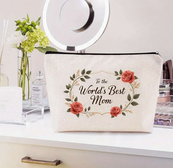 Makeup Bag Engraved Makeup Mirror and Bracelet Gift Set