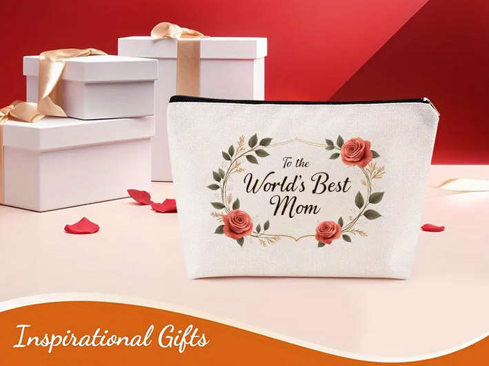 Makeup Bag Engraved Makeup Mirror and Bracelet Gift Set