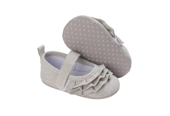 Baby Shoes 2 Pairs - Pink Sneakers and Cream Flat Ruffle Shoes