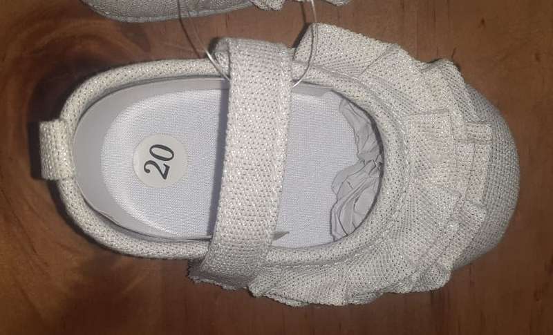 Baby Shoes 2 Pairs - Pink Sneakers and Cream Flat Ruffle Shoes