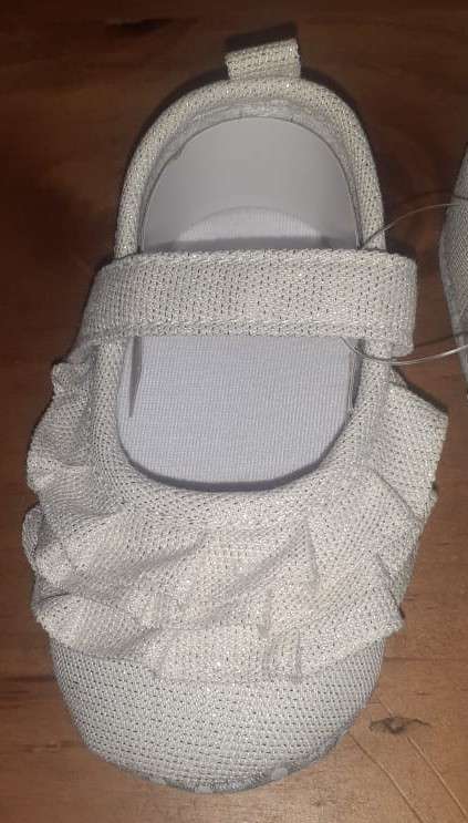 Baby Shoes 2 Pairs - Pink Sneakers and Cream Flat Ruffle Shoes