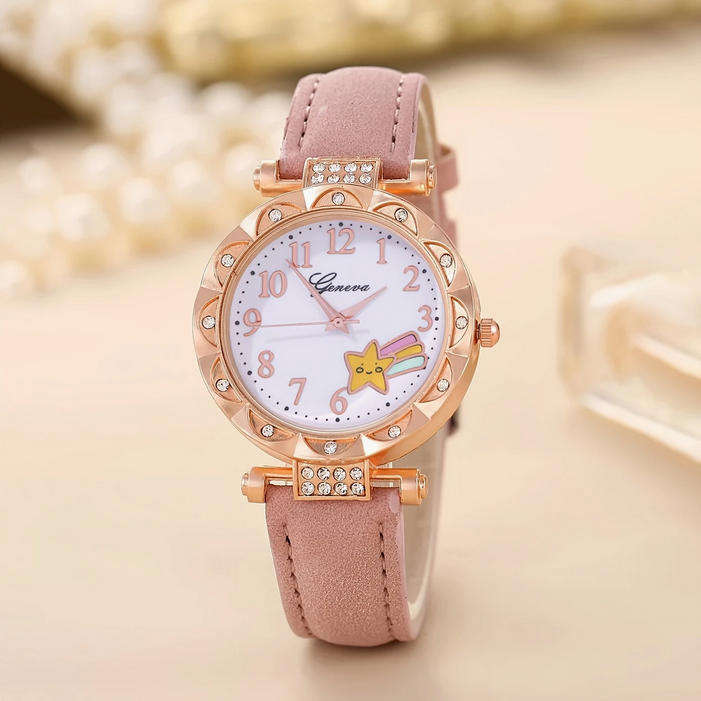 Watch and Jewellery Set - Pink and Rose Gold