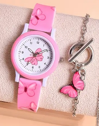 Butterfly Watch Necklace and Bracelet Set