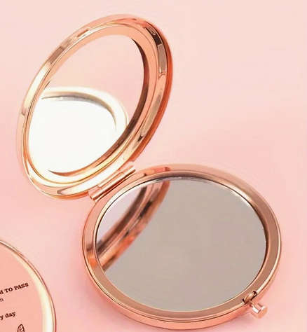 Sandalwood Hair Brush Engraved Makeup Mirror and Earrings Set