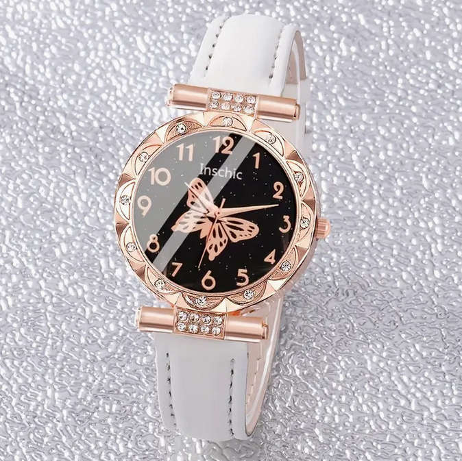 Watch and Jewellery Set - White and Rose Gold