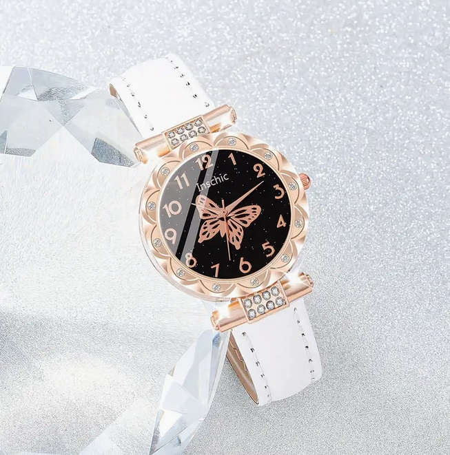 Watch and Jewellery Set - White and Rose Gold