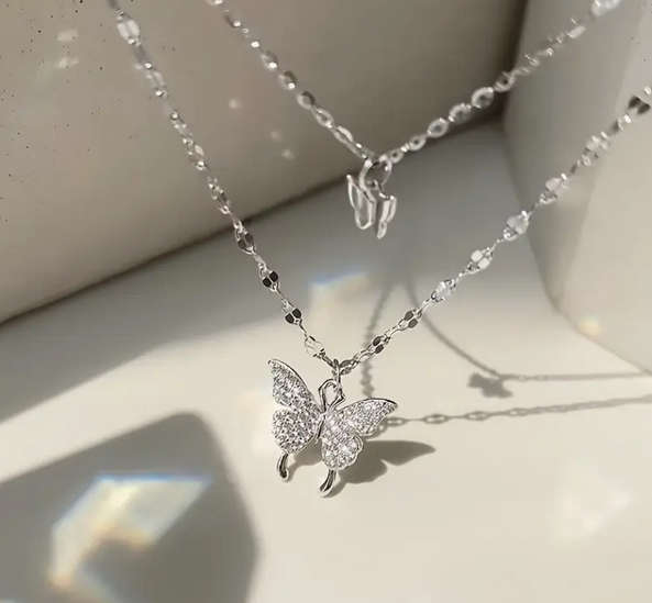 Butterfly Watch Necklace and Earring Jewellery Set