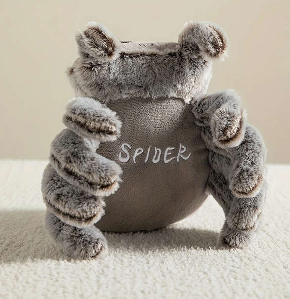 Jumping Spider Plush Toy for kids - Grey and Brown