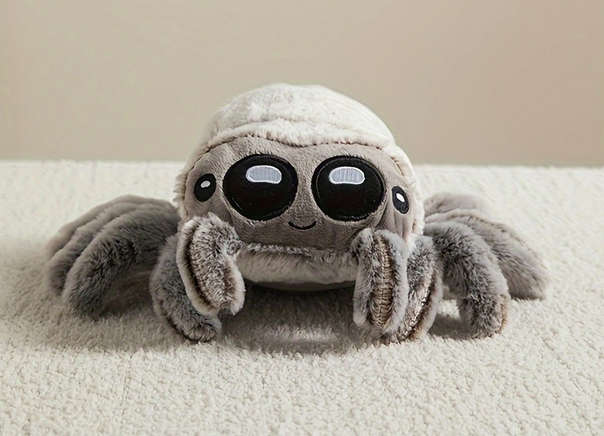 Jumping Spider Plush Toy for kids - Grey and Brown