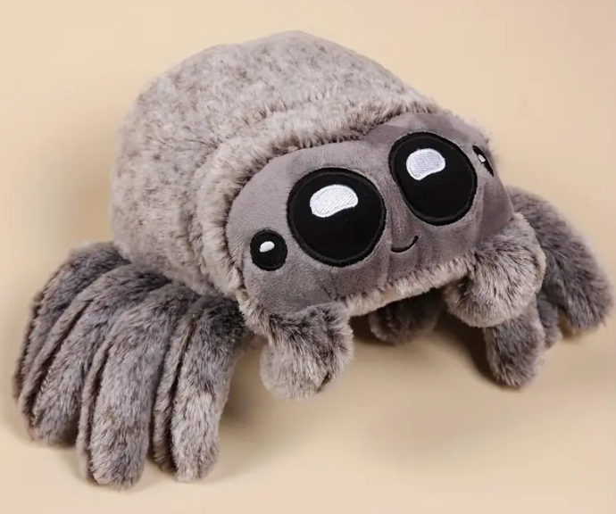 Jumping Spider Plush Toy for kids - Grey and Brown