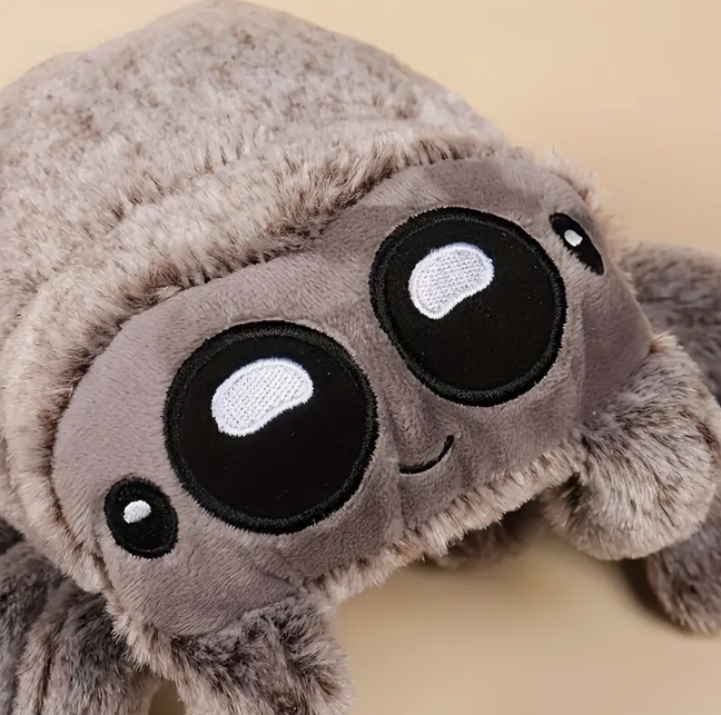 Jumping Spider Plush Toy for kids - Grey and Brown