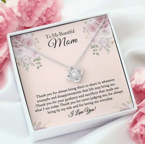 Love Knot Pendant Necklace with Gift Card and Gift Box