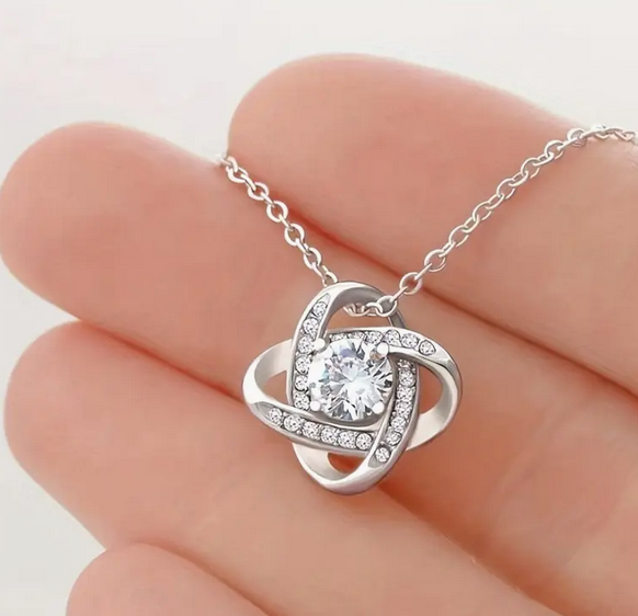 Love Knot Pendant Necklace with Gift Card and Gift Box