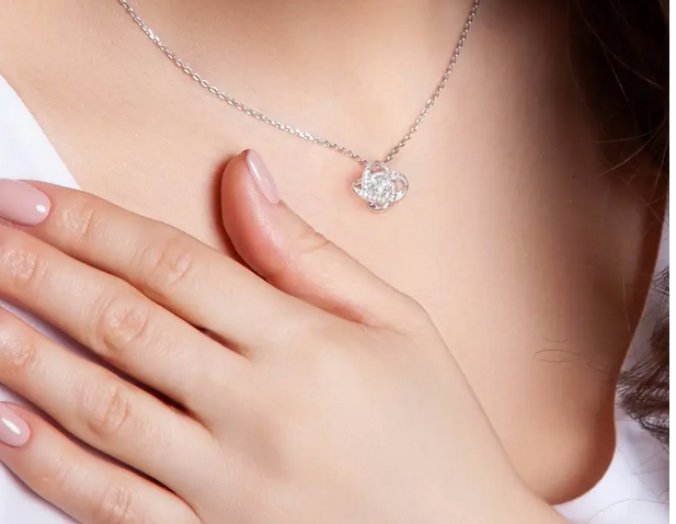 Love Knot Pendant Necklace with Gift Card and Gift Box