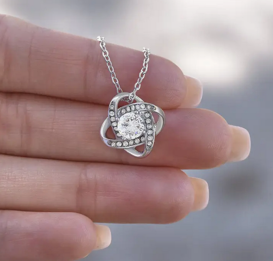 Love Knot Pendant Necklace with Gift Card and Gift Box