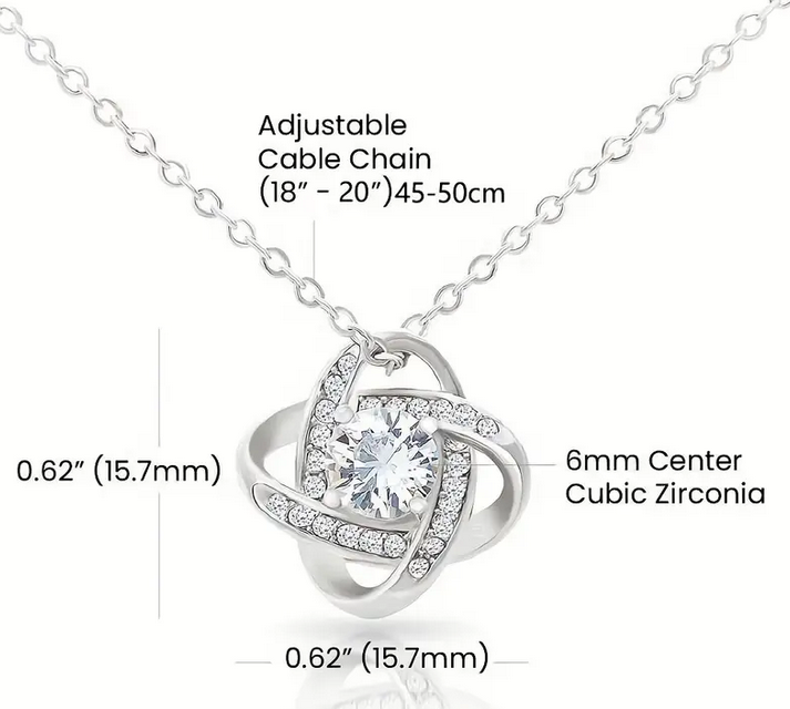 Love Knot Pendant Necklace with Gift Card and Gift Box