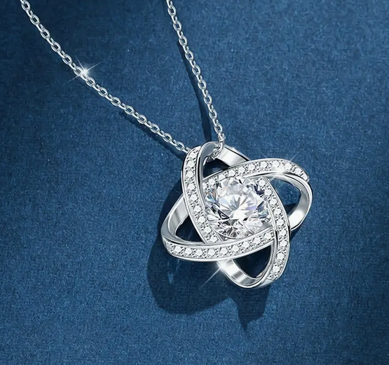 Love Knot Pendant Necklace with Gift Card and Gift Box