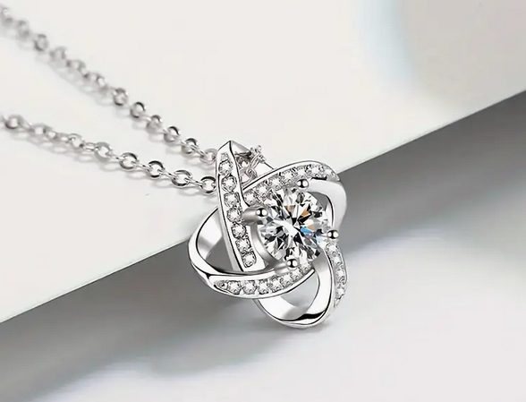 Love Knot Pendant Necklace with Gift Card and Gift Box