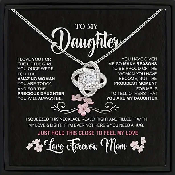 Love knot Pendant Necklace with Gift Card and Gift Box