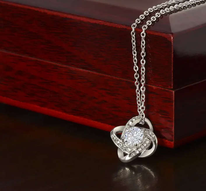 Love knot Pendant Necklace with Gift Card and Gift Box