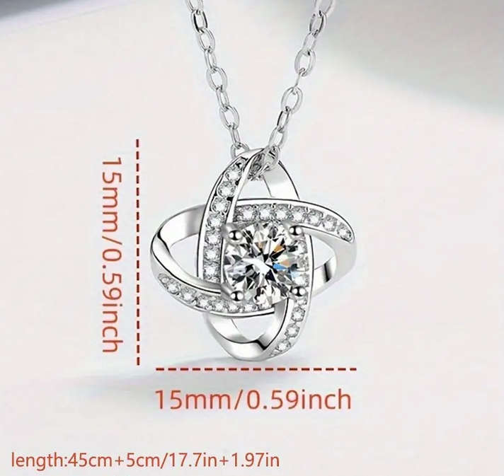 Love Knot Pendant Necklace with Gift Card and Gift Box