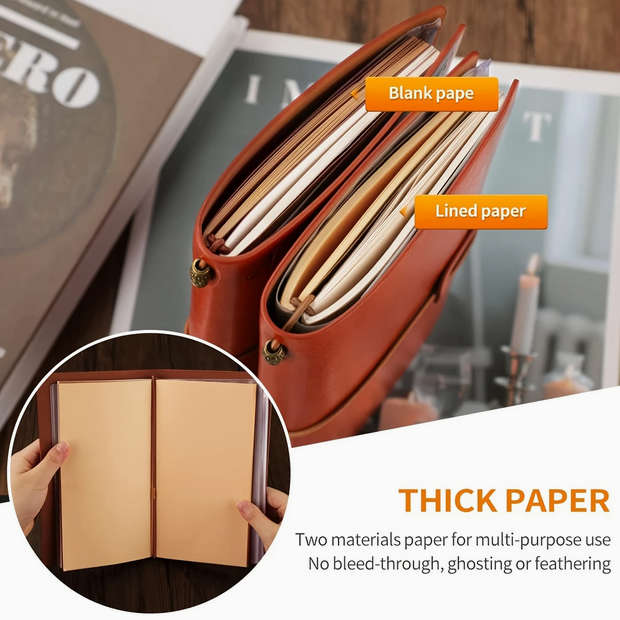 Vintage Embossed Faux Leather Journal with Wrap Closure