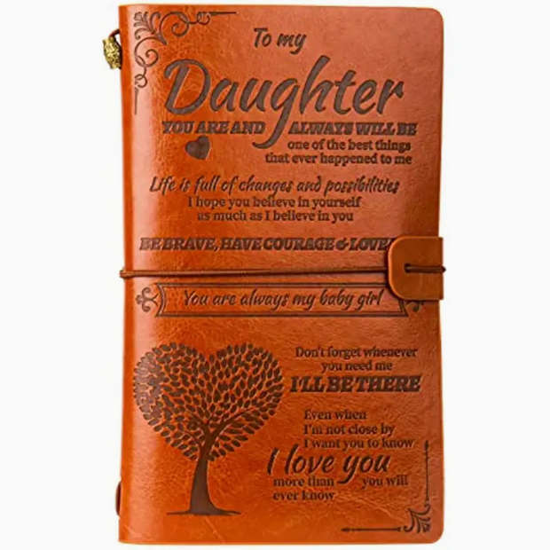 Vintage Embossed Faux Leather Journal with Wrap Closure