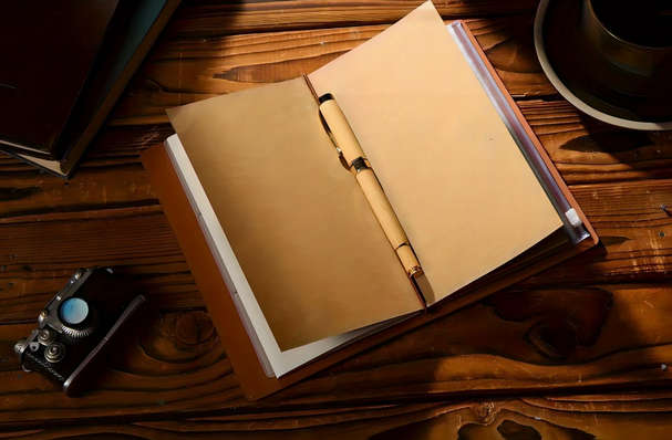 Vintage Embossed Faux Leather Journal with Wrap Closure