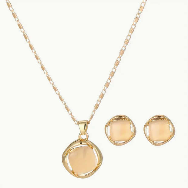 Elegant Vintage Watch and Jewelry set for Ladies (Earrings & Necklace)
