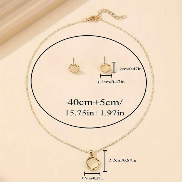 Elegant Vintage Watch and Jewelry set for Ladies (Earrings & Necklace)