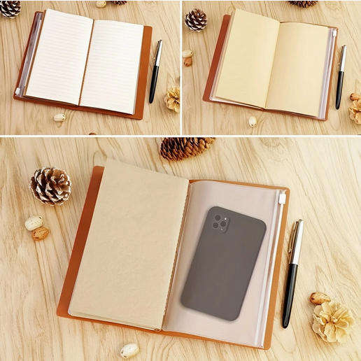 Vintage Embossed Faux Leather Journal with Wrap Closure