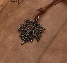 Vintage Maple Leaf Embossed Journal with Wrap Closure - Tan