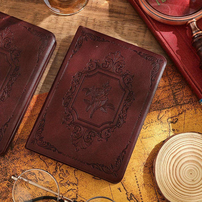 Vintage Rose Embossed Journal  - Dark Brown