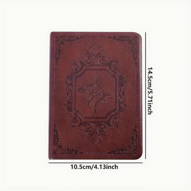 Vintage Rose Embossed Journal  - Dark Brown