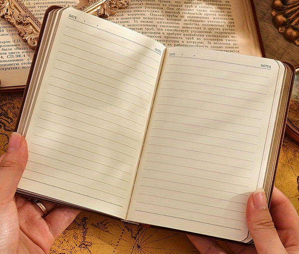 Vintage Rose Embossed Journal  - Dark Brown