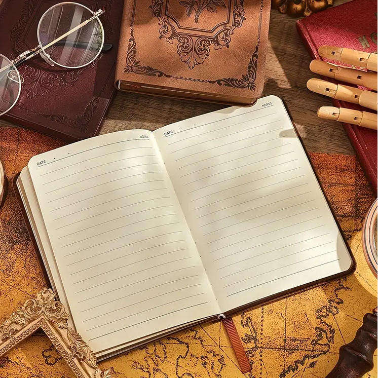 Vintage Rose Embossed Journal  - Dark Brown