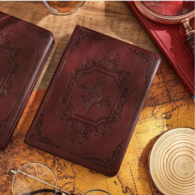 Vintage Rose Embossed Journal  - Dark Brown
