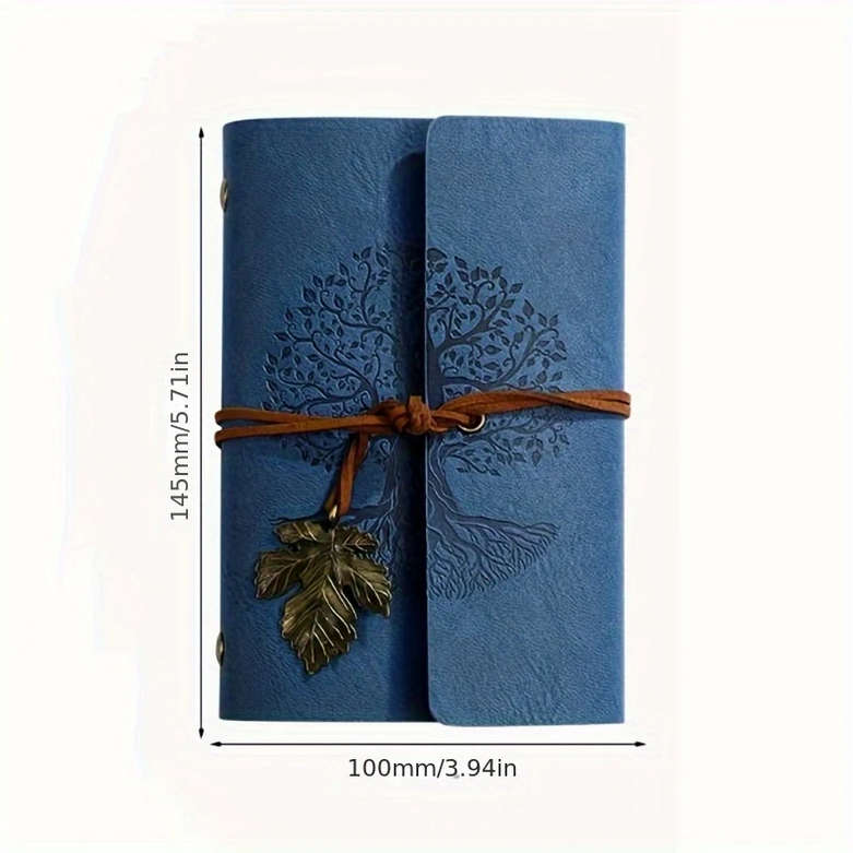Vintage Tree Embossed Journal with Wrap Closure - Brown