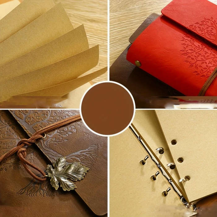 Vintage Tree Embossed Journal with Wrap Closure - Brown