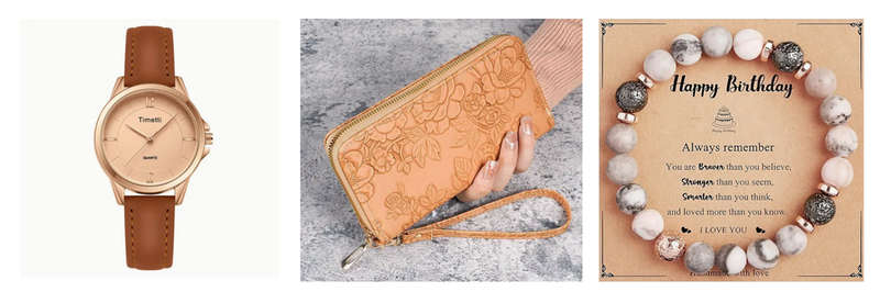 Watch Floral Embossed Wallet and Bracelet Set with Gift Card