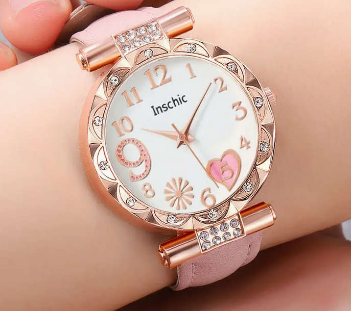 Watch and Jewellery Set - Pink and Rose Gold