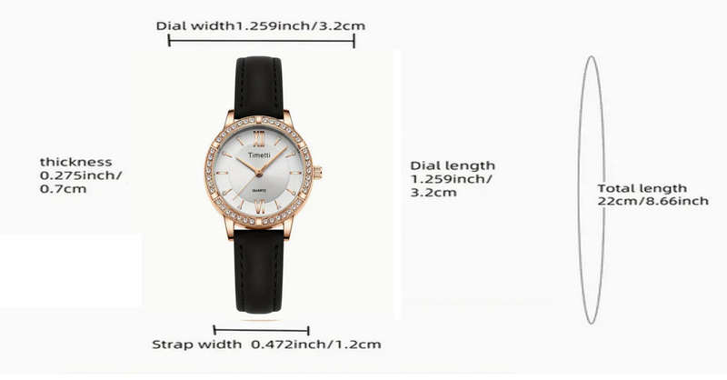 Watch and Floral Embossed Wallet - Black